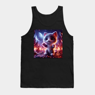 Cat on tje moon Tank Top